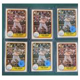 SIX (6) 1981 Fleer Kirk Gibson (RCs)