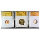 Three (3) SGS Graded PR70CAMEO U.S. Coins
