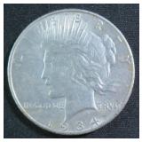 1934-D Silver Peace Dollar, $44.60 Melt Value 8-1