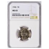 1946 Jefferson Nickel NGC MS-65