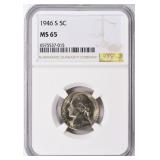 1946-S Jefferson Nickel NGC MS-65