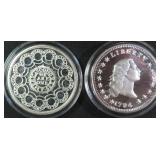 TWO (2) Silver Plated Collector Coins, Boxed Set