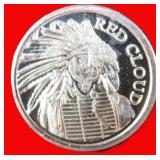 One Gram .999 Fine Silver Red Cloud Bullion Round