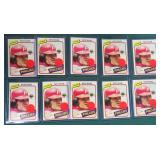 TEN (10) 1980 Topps Pete Rose Baseball Cards