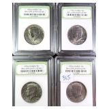 Four (4) 1972-D Kennedy Half Dollars, INB BU