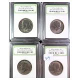 Four (4) 1971-D Kennedy Half Dollars, INB BU
