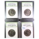 Four (4) 1970s-D Kennedy Half Dollars, INB BU