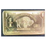 One Troy Ounce .999 Fine Brass Bullion Bar