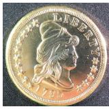 21 Grams Nickel Silver COPY of $5 Half Eagle 1795