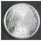 1/2 Troy Ounce .999 Fine Silver Indian/Buffalo