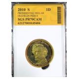 2010-S Franklin Pierce Dollar SGS PR70CAM