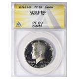 1976-S Kennedy Half Clad ANACS Proof-69 CAMEO