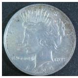 1924 Silver Peace Dollar, $44.60 Melt Value 8-1