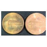TWO (2) 1 5/16" Bronze Denver Mint Medals
