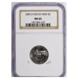 2005-D Jefferson Nickel Ocean in View NGC MS-65