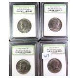 Four (4) 1970s-D Kennedy Half Dollars, INB BU