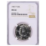 1987-P Kennedy Half Dollar NGC MS-66