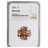 1983 Lincoln Cent NGC MS-66 RD