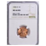 1985-D Lincoln Cent NGC MS-66 RD