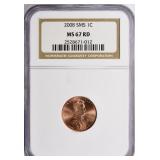 2008 Lincoln Cent SMS NGC MS-67 RD