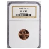 2005-D Lincoln Cent SMS NGC MS-67 RD