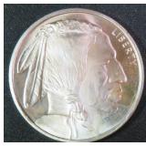 One Troy Ounce .999 Fine Silver Buffalo/Indian