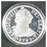 REPLICA: Silver Plated 1783 Spanish Colonial 8