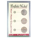 P-D-S Buffalo Nickel Mint Mark Display