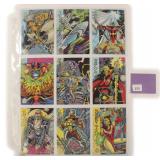Nine (9) 1994 Fleer Marvel Trading Cards