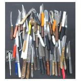 NO SHIP: Kitchen and Steak Knives, Estate Find
