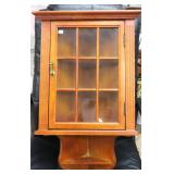 NO SHIP: Very Nice Corner Hanging Cabinet.