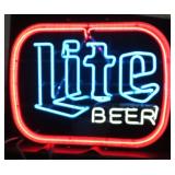NO SHIP: OLD 26"x21" Neon Miller Lite NEON Sign
