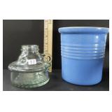 NO SHIP: Glass Oil Finger Lamp and Pampered Chef