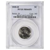 2000-D Jefferson Nickel PCGS MS-66 FS