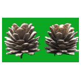 WE SHIP: Brass Pine Cone Candle Holders