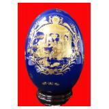 NO SHIP: Large Porcelain Egg with Gold