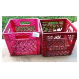 NO SHIP: Two (2) Old Dirty Milk Crates, Dairy