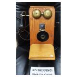 NO SHIP:  Antique Oak Telephone, NOTE: