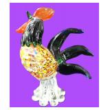 NO SHIP: 8.25"H Art Glass Rooster