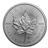 Once Ounce .9999 Fine Silver Canada Maple Leaf