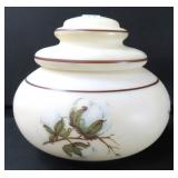 NO SHIP: Vintage Satin Glass Cotton Boll