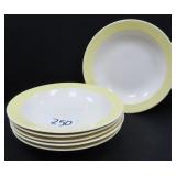 NO SHIP: SIX (6) 8.75" yellow trim Holland Made