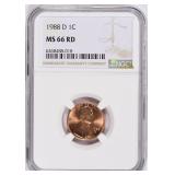1988-D Lincoln Cent NGC MS-66 RD