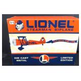 Lionel Stearman Biplane, In Box, Die Cast Metal