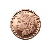 One Ounce Copper Morgan Head Bullion Round