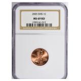 2005 Lincoln Cent SMS NGC MS-69 RD