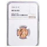 1961-D Lincoln Cent NGC MS-66 RD