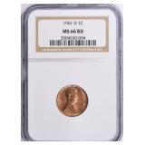 1961-D Lincoln Cent NGC MS-66 RD