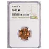 1955-D Lincoln Cent NGC MS-65 RD