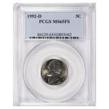 1992-D Jefferson Nickel PCGS MS-65 FS